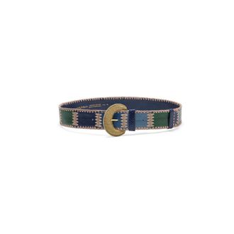 Maliparmi Belts, female, Blue, Size: 100 CM Patchwork Thread Belt