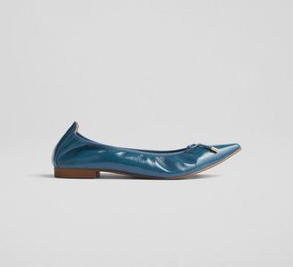 L.k. Bennett Womens Tilly Flats - Blue Patent Leather - Size UK 5
