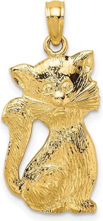 Diamond2Deal 14k Yellow Gold Sitting Cat Charm