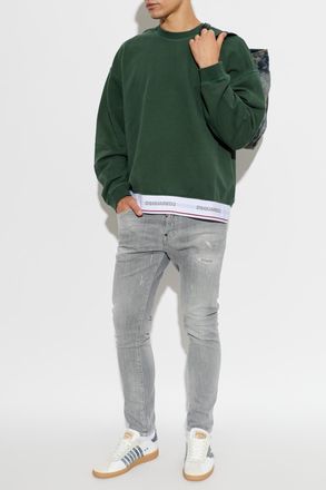 Dsquared2 Sweatshirt With Sewn-in Elastic With Logo, Mens, Green