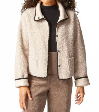 Habitat Reversible Sherpa Faux Suede Jacket In Dove
