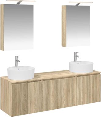 vidaXL Juego De Muebles De Ba&ntilde;o 5 Uds. Roble Sonoma Vidaxl