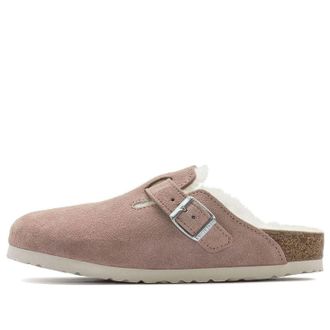 Birkenstock (WMNS) Birkenstock Boston Shearling Suede Leather Coated Narrow Fit Pink Clay 1023292