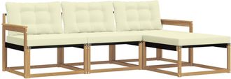 vidaXL Conjunto De Sof&aacute;s De Exterior 4 Uds. Blanco Y Crema Vidaxl