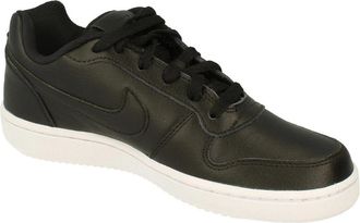 Nike Womens Ebernon Low Black Trainers Leather - Size UK 6.5