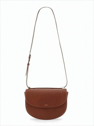 A.P.C. Structured Crossbody Bag In Rich Brown Leather
