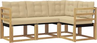 vidaXL Conjunto De Sof&aacute;s De Exterior 4 Uds. Y Beige Vidaxl