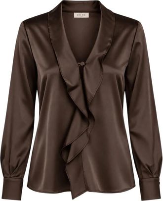 Marella Emmaggravi Blouse - Dames - Blouses - Bruin - S - Polyester - Overhemden