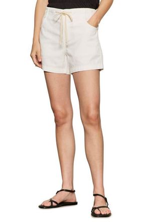 Sanctuary Idyll Tie Waist Denim Shorts in Chalk White at Nordstrom, Size X-Large