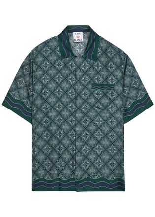 Casablanca Casablanca Radiating Logo-monogram Silk Shirt - Green - XL