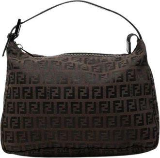 Fendi Pre-owned Vintage Schoudertas - Dames - Vintage Schoudertas - Bruin - ONE Size - Leer - Vintage
