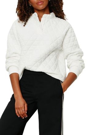Sanctuary Quilted Sweatshirt in Chalk White at Nordstrom, Size Xx-Large
