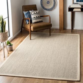 Safavieh Natural Fiber Machine Made Area rug, Marble / Beige Casual Style Easy Care