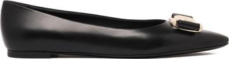 Ferragamo Nieuwe Vara Ballerina Schoenen - Dames - Ballerinas - Zwart - 38 1/2 EU - Leer - Schoenen