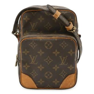 Louis Vuitton Vintage, unisex, Bruin, ONE Size, Pre-owned Canvas Cross Body Tas
