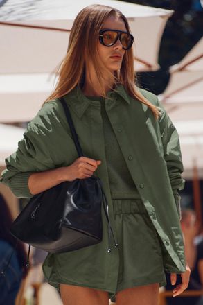 Alo | Socialite Shacket Jacket in Bamboo Green, Size: Medium