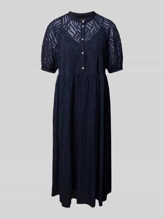 s.Oliver Black Label Midikleid mit Viskosefutter in Marine, Gr&ouml;&szlig;e 40