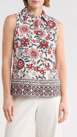 T Tahari Floral Sleeveless Button-Up Shirt in Garden Party Print at Nordstrom Rack, Size X-Small