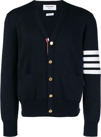Thom Browne 4-Bar V-Neck Cotton Cardigan Clothing