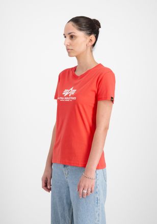 Alpha Industries T-Shirt ALPHA INDUSTRIES New Basic T-Shirt BL W, Damen, Gr. XL, rot (radiant rot), Obermaterial: 100% Baumwolle, Shirts T-Shirt