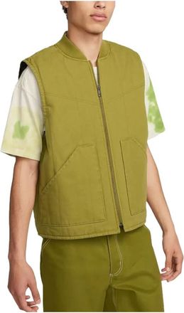 Nike Gewatteerd Werkvest - Heren - Bodywarmers - Groen - L - Katoen - Fitness