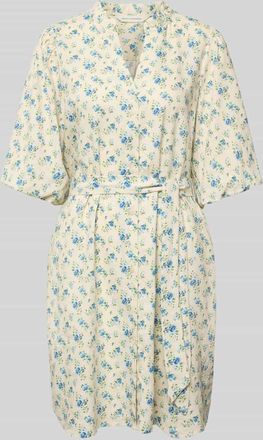 Moss Copenhagen Knielanges Kleid aus Leinen-Mix Modell Solfried in Offwhite, Gr&ouml;&szlig;e XL
