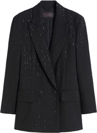 Max Mara Double-Breasted Pinstriped Wool Blazer