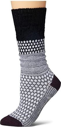 Smartwool Everyday Popcorn Cable Crew Socks Womens No Show Socks Shoes Black : LG (Womens Shoe 10-12.5), Wool/Nylon
