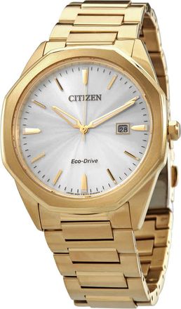 Citizen Eco-Drive Octagon Silver Dial Men Watch BM7492-57A