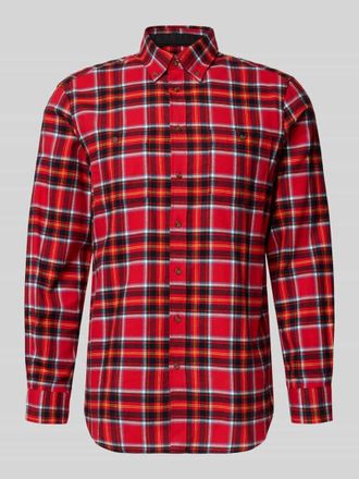 Christian Berg Regular Fit Freizeithemd mit Button-Down-Kragen in Dunkelrot, Größe 3XL