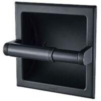 OEM Portarrollos De Papel Higi&eacute;nico Negro Mate, De Pared, Empotrado, De Metal Negro Con Soporte De Montaje - Crezuo