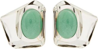Jennifer Behr Kendall Rhodium-plated Drop Earrings - Dark Green - One Size