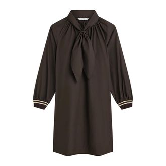 Summum Summum - Taft jurk met strik - 5s1668-12259 - Dames - Jurken - Bruin - Maat: S Taf