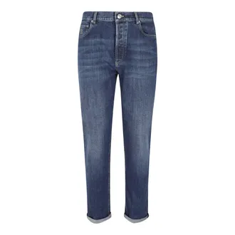 Brunello Cucinelli Brunello Cucinelli, Slim-fit Jeans, male, Blue, Size: L Slim Fit Straight-Leg Jeans