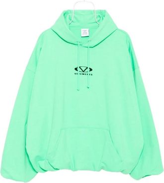 VETEMENTS Groene Logo Hoodie met Slouchy Fit - Heren - Hoodies - Groen - M - Hoodies & sweatvesten