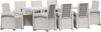 vidaXL Conjunto De Comedor De Jard&iacute;n 9 Uds. Blanco Y Crema Pp Vidaxl