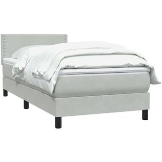vidaXL Cama Box Spring Con Colch&oacute;n Terciopelo Gris Claro 80x210 Cm Vidaxl