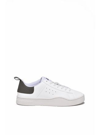 Diesel White Rubber Perforated Sneakers