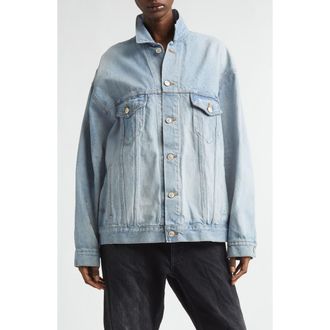 Balenciaga Regular Fit Denim Jacket in Dirty Light Blue at Nordstrom, Size Xx-Small