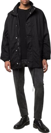 Diesel D-RODNEY-NE Mens Parka Jacket - Black - Size Small