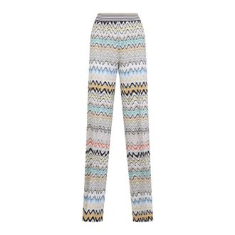 Missoni Wijde Pijpen Broek - Dames - Straight fit broeken - Veelkleurig - S - Katoen - Broeken