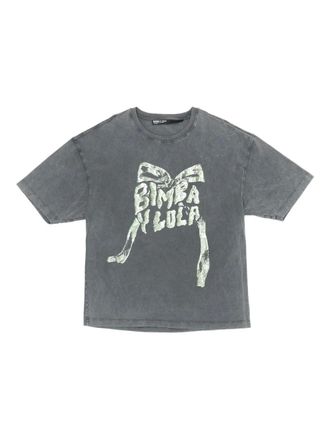 Bimba & Lola logo tie T-shirt - women - Organic Cotton - L - Grey