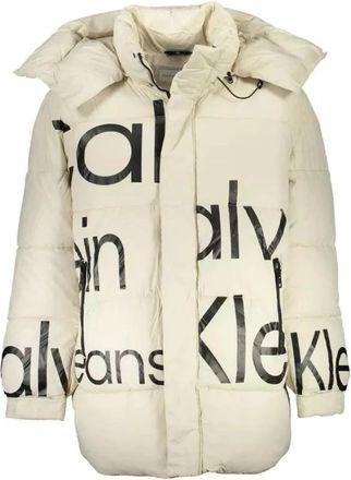 Calvin Klein Beige Gerecycled Polyester Jas - Heren - Winterjassen - Beige - XL - Polyester - Jassen