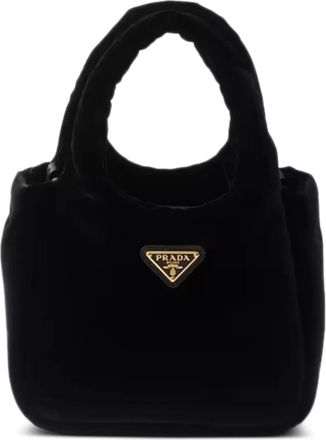 Prada mini logo-plaque tote bag - Nero