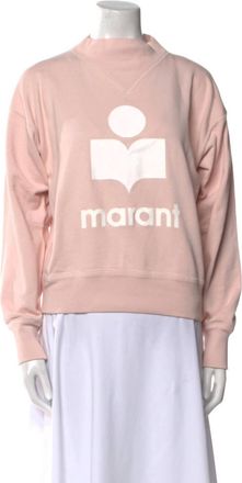 Isabel Marant Womens Moby Long Sleeve Sweatshirt In Ecru/pink