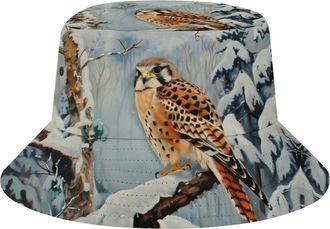 Generic In Snowscape Kestrel Bucket Hats for Men Women Cute Fisherman Cap Outdoor Travel Beach Sun Hat