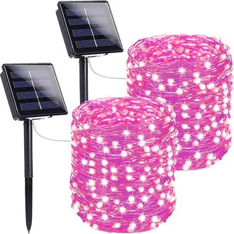 OEM Juego De 2 Guirnaldas De Luces Solares, Cable De Cobre, 200 Led, 22 M, Resistente Al Agua Ip65, 8 Modos, Para Jard&iacute;n Y Patio