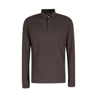 Zanone Polo Shirts, male, Brown, Size: 4XL Slim-fit IceCotton Polo Shirt