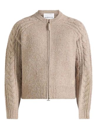 Mani&egrave;re De Voir Gaby zip-up cardigan - Neutrals