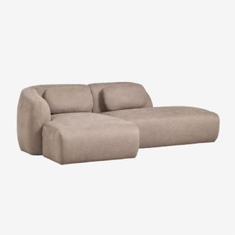 Sklum Sof&aacute; Modular Chaise Longue Izquierdo De 2 Piezas Con Div&aacute;n Derecho En Chenilla Coquette Sklum